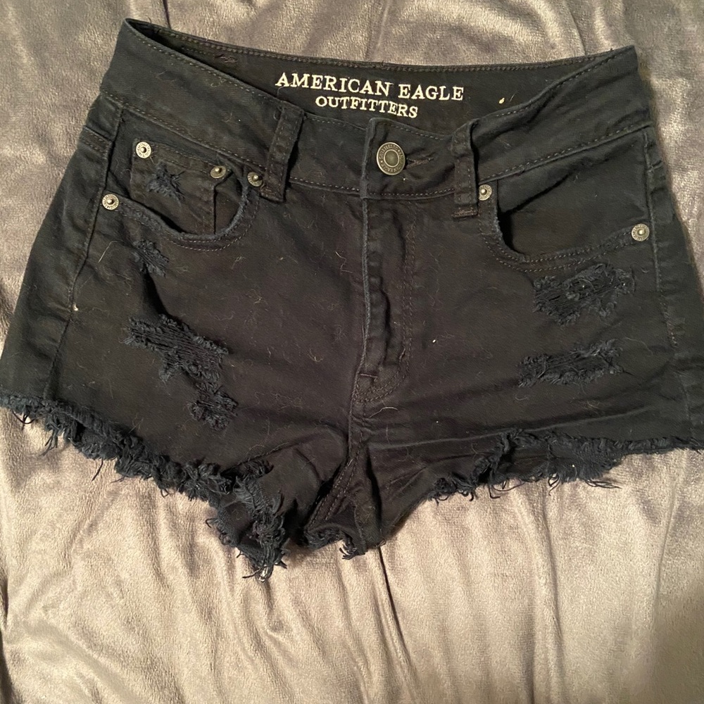 American Eagle stretch size 0 black shorts